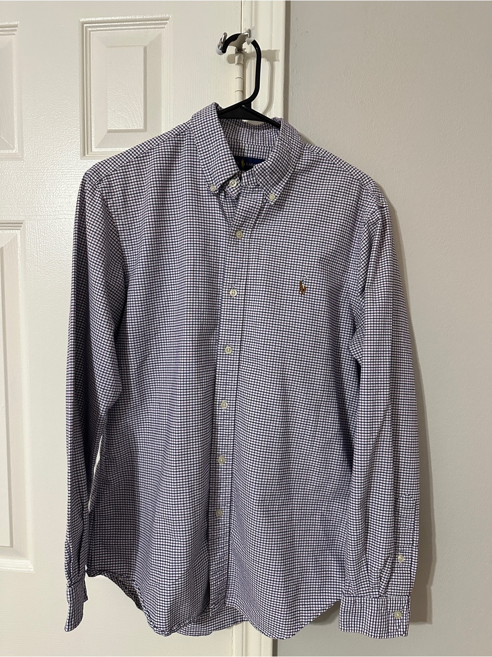 Ralph Lauren Classic Fit Purple Blue Gingham Button Down Shirt Men’s M